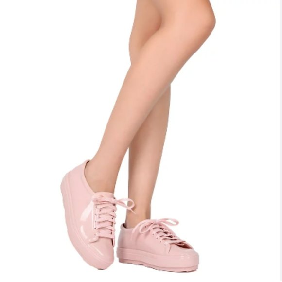 Melissa Pink Platform Jelly Sneakers 8 - Picture 1 of 11